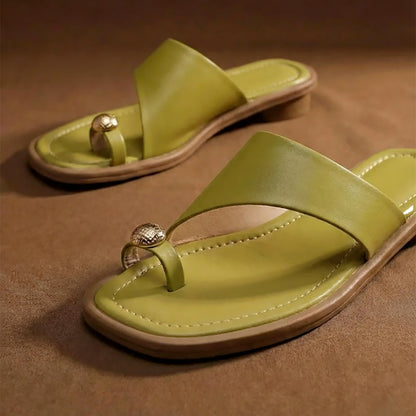 Emie Daly Slide Sandals with Toe Ring