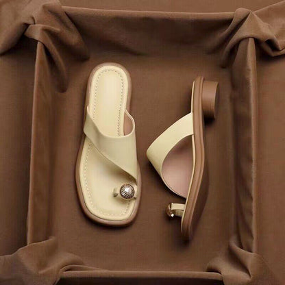 Emie Daly Slide Sandals with Toe Ring