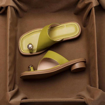 Emie Daly Slide Sandals with Toe Ring