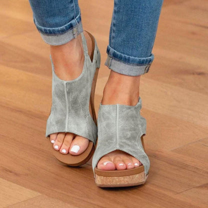 Emie Daly Slingback Cork Wedge Sandals