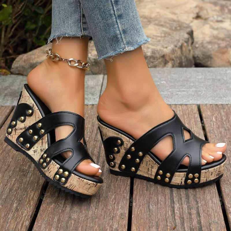 Emie Daly Slip-On Sandals with Cork-Style Sole