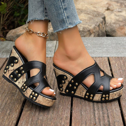 Emie Daly Slip-On Sandals with Cork-Style Sole