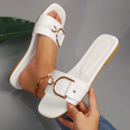 Emie Daly Slip-On Sandals with Gold-Tone Accent
