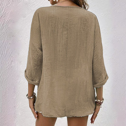 Emie Daly V-Neck Blouse with Button Front