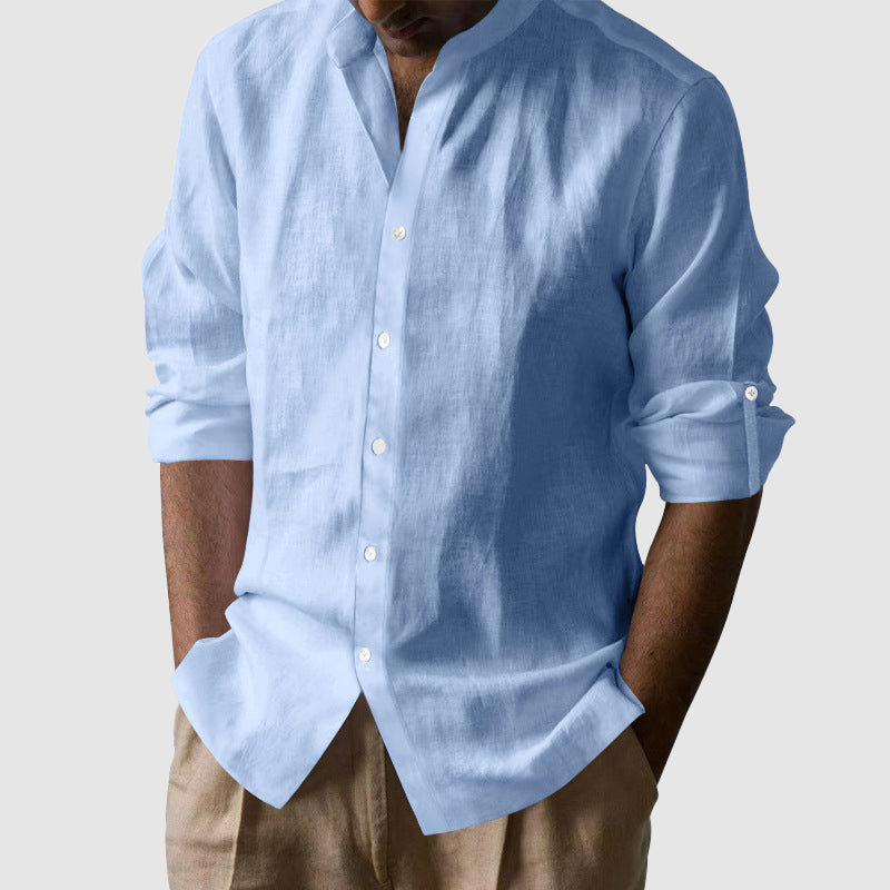 Frank Hardy Cotton Band Collar Shirt