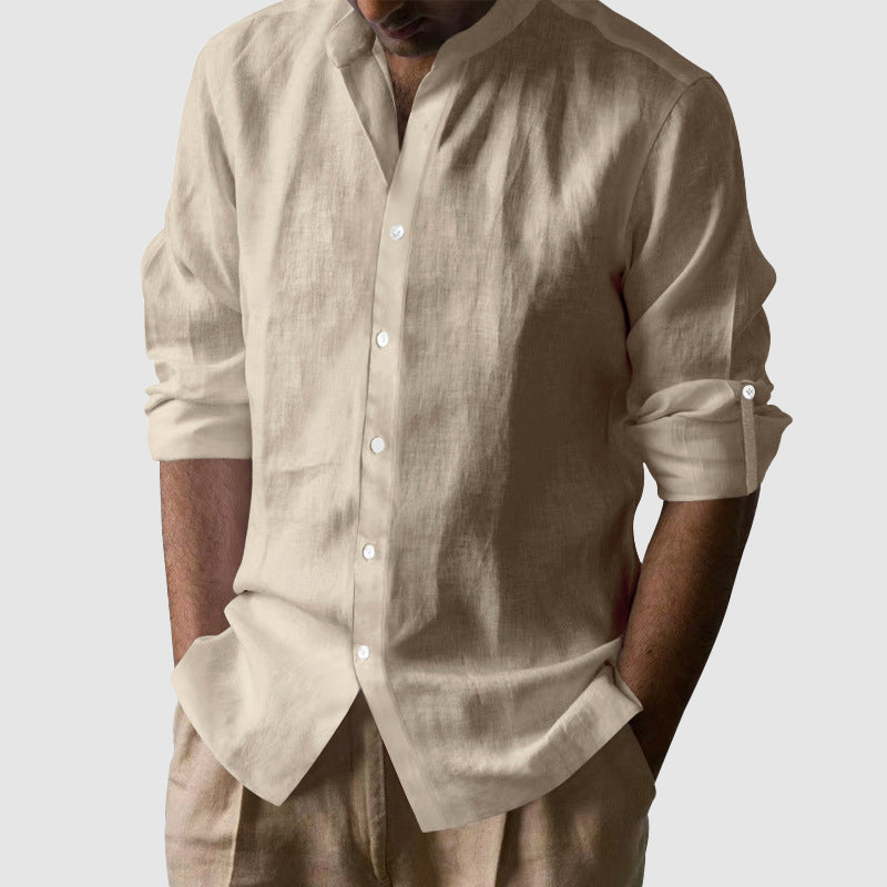 Frank Hardy Cotton Band Collar Shirt