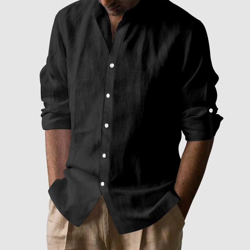 Frank Hardy Cotton Band Collar Shirt