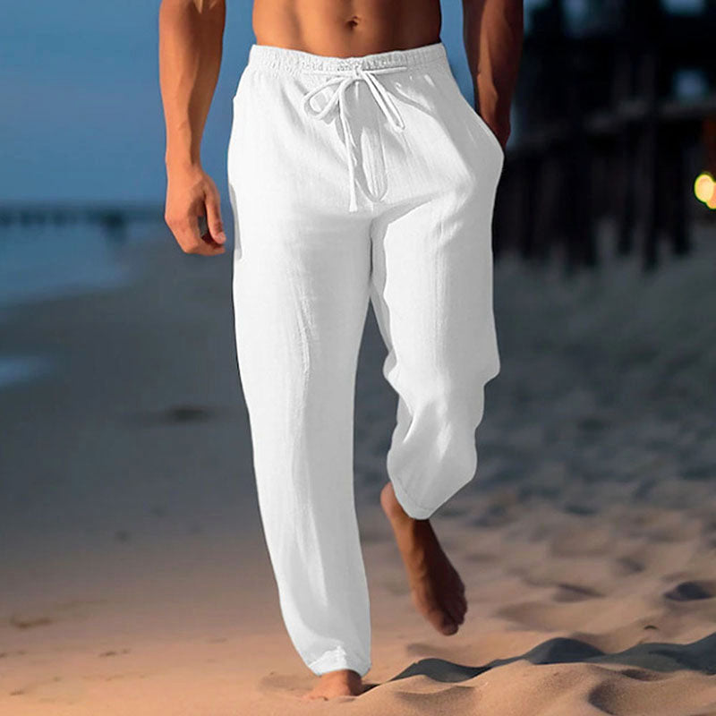 Frank Hardy Drawstring Linen Beach Pants