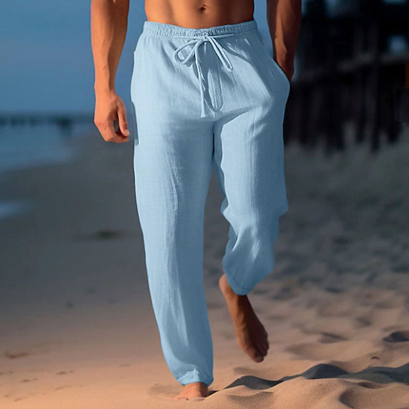 Frank Hardy Drawstring Linen Beach Pants