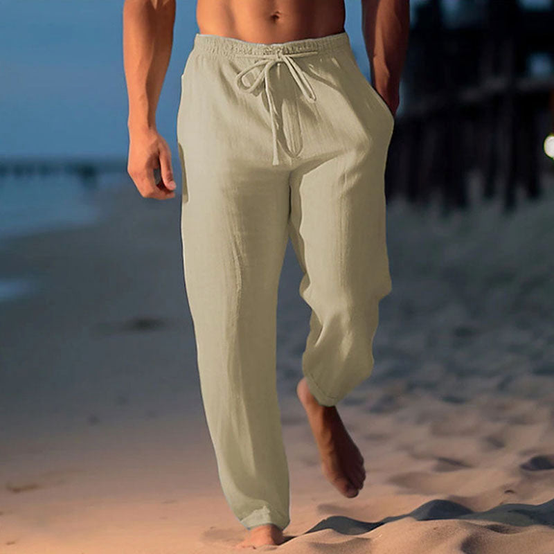 Frank Hardy Drawstring Linen Beach Pants