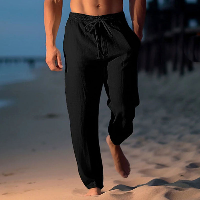 Frank Hardy Drawstring Linen Beach Pants