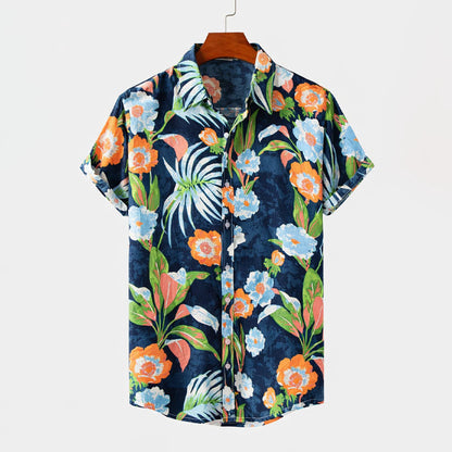 Frank Hardy Floral Pattern Shirt with Short Sleeves