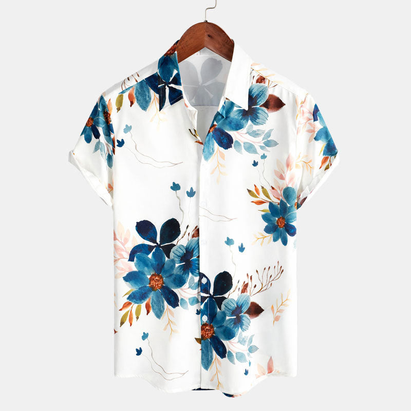 Frank Hardy Floral Pattern Shirt with Short Sleeves