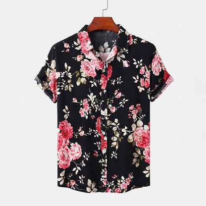 Frank Hardy Floral Pattern Shirt with Short Sleeves