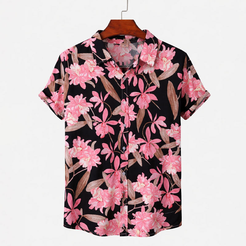 Frank Hardy Floral Pattern Shirt with Short Sleeves