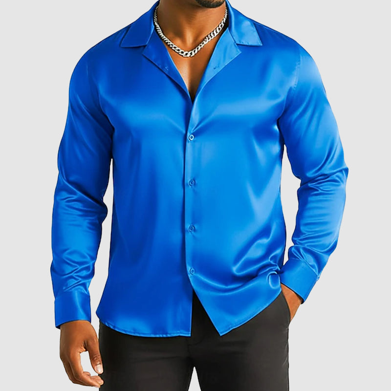 Frank Hardy Formal Button-Up Satin Shirt