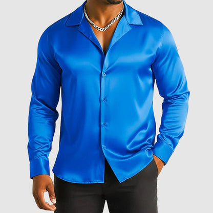 Frank Hardy Formal Button-Up Satin Shirt