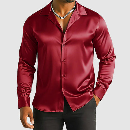 Frank Hardy Formal Button-Up Satin Shirt