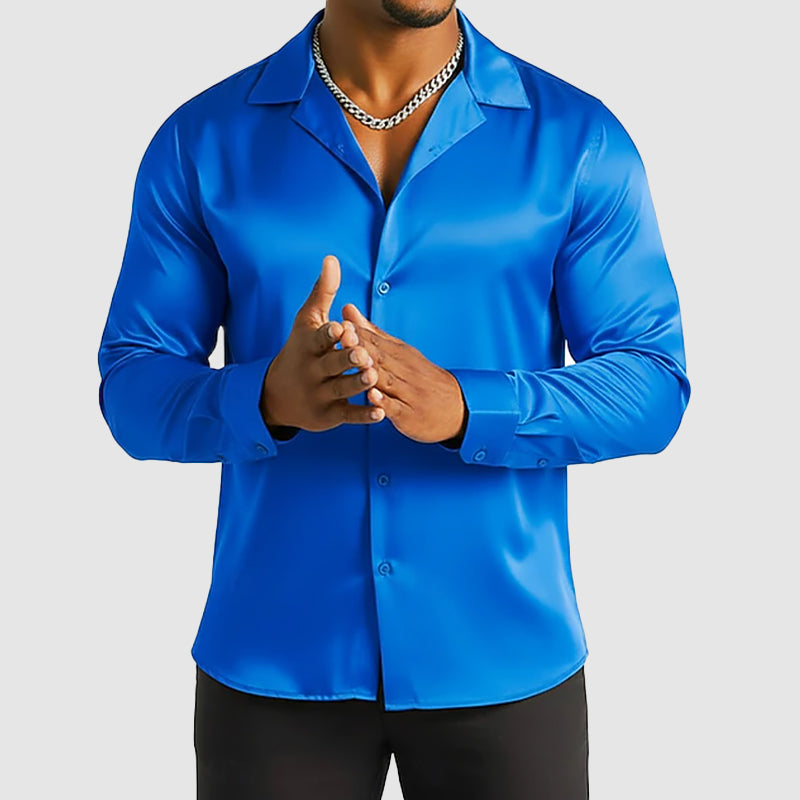Frank Hardy Formal Button-Up Satin Shirt