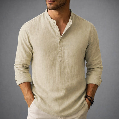 Frank Hardy Henley Shirt with Stand Collar