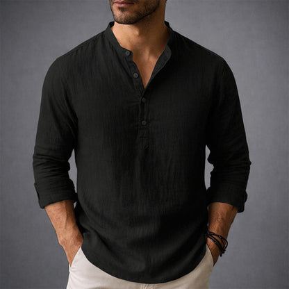 Frank Hardy Henley Shirt with Stand Collar