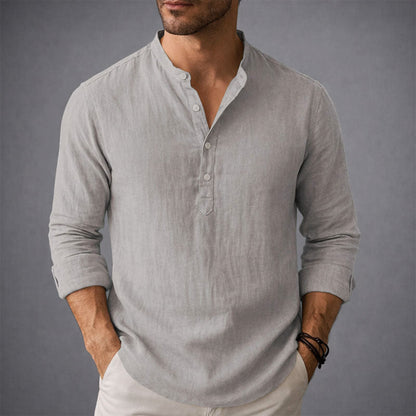 Frank Hardy Henley Shirt with Stand Collar