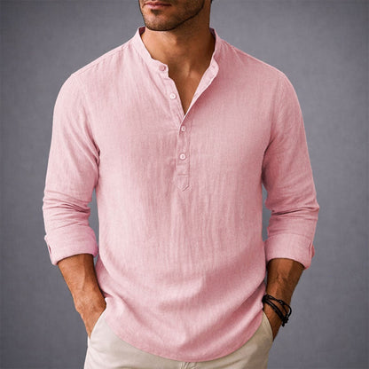 Frank Hardy Henley Shirt with Stand Collar