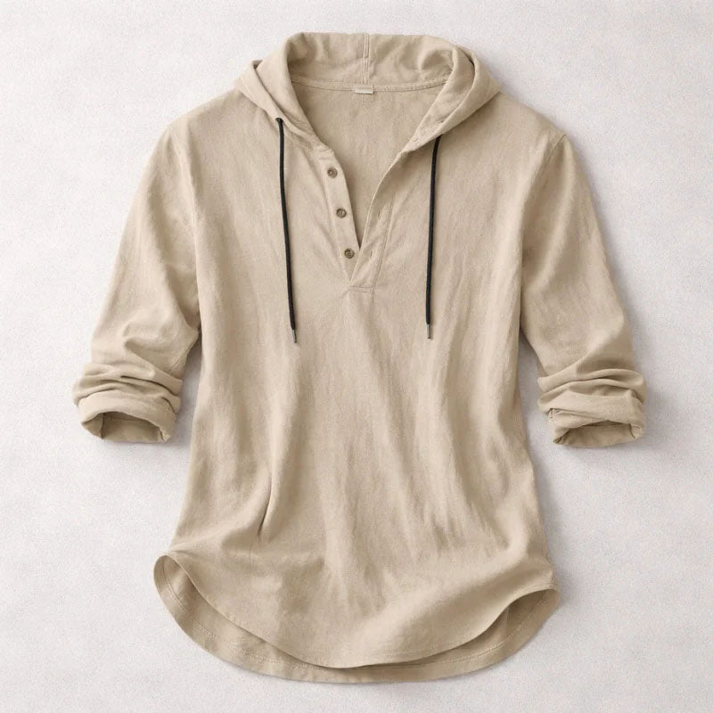 Frank Hardy Lightweight Hooded Henley Shirt