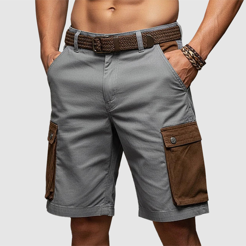 Frank Hardy Linen Cargo Shorts with Utility Pockets