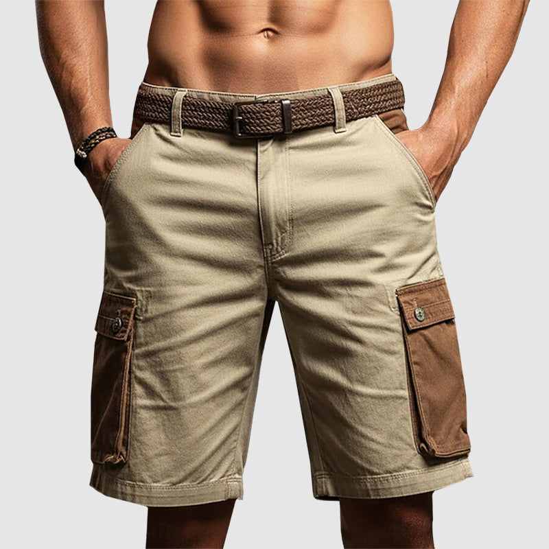 Frank Hardy Linen Cargo Shorts with Utility Pockets