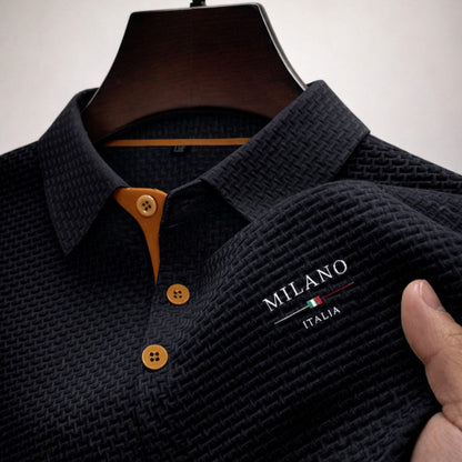 Frank Hardy Textured Polo Shirt with Button Placket