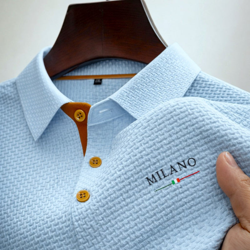Frank Hardy Textured Polo Shirt with Button Placket