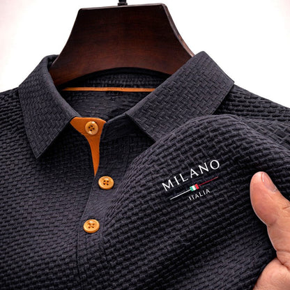 Frank Hardy Textured Polo Shirt with Button Placket