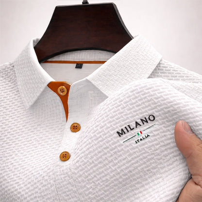 Frank Hardy Textured Polo Shirt with Button Placket