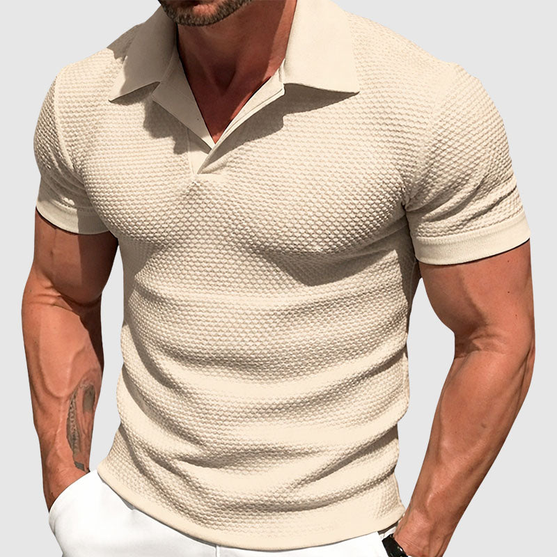 Frank Hardy Textured Short Sleeve Polo Shirt