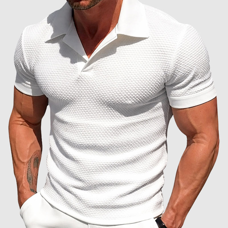 Frank Hardy Textured Short Sleeve Polo Shirt