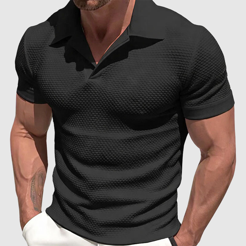 Frank Hardy Textured Short Sleeve Polo Shirt