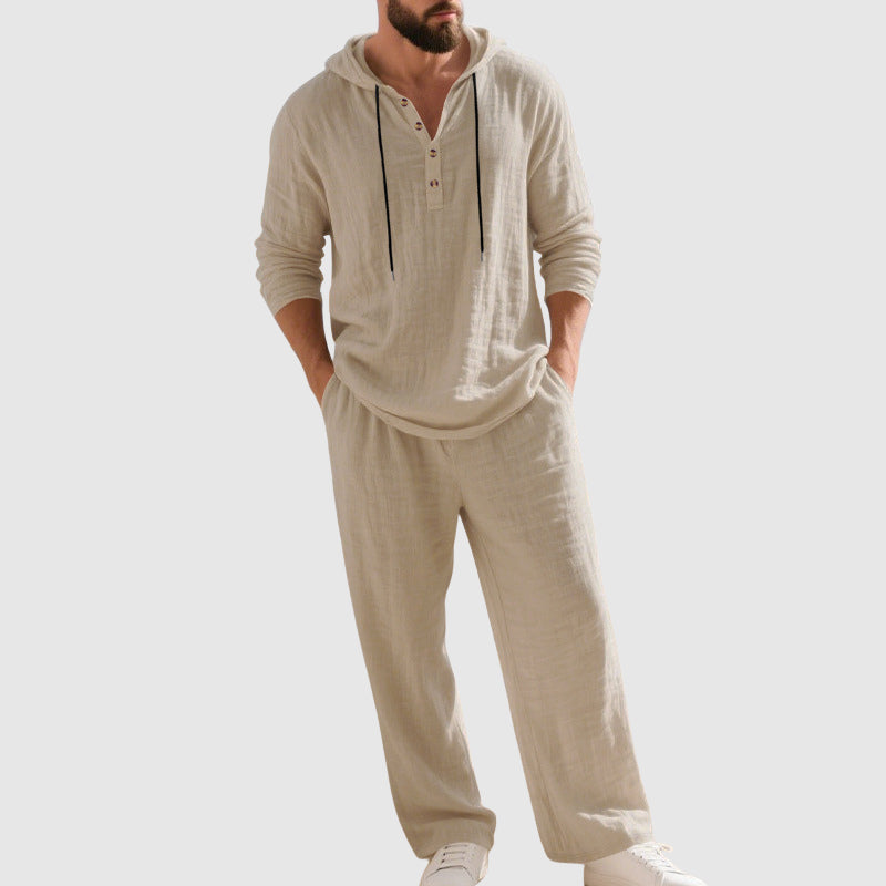 Frank Hardy Two-Piece Hooded Linen Set