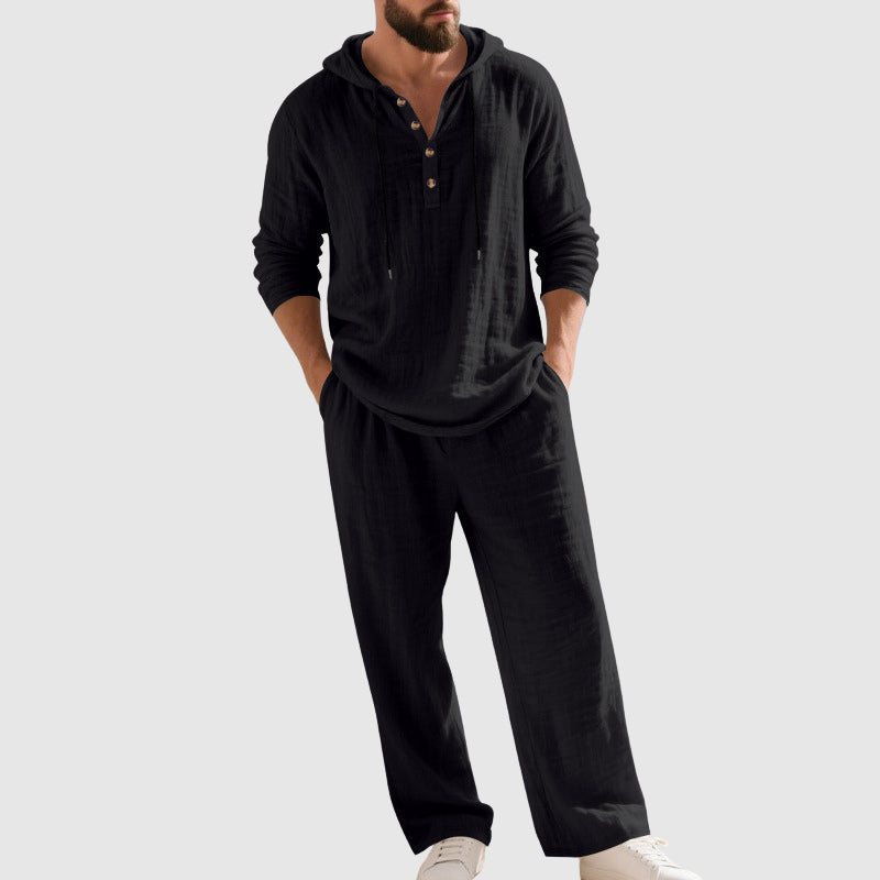 Frank Hardy Two-Piece Hooded Linen Set