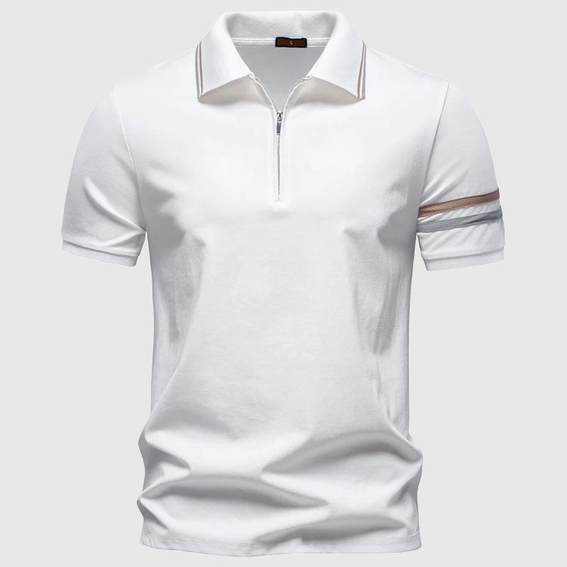 Frank Hardy Short Sleeve Polo with Half-Zip Collar