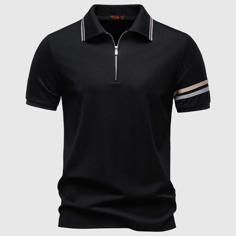 Frank Hardy Short Sleeve Polo with Half-Zip Collar