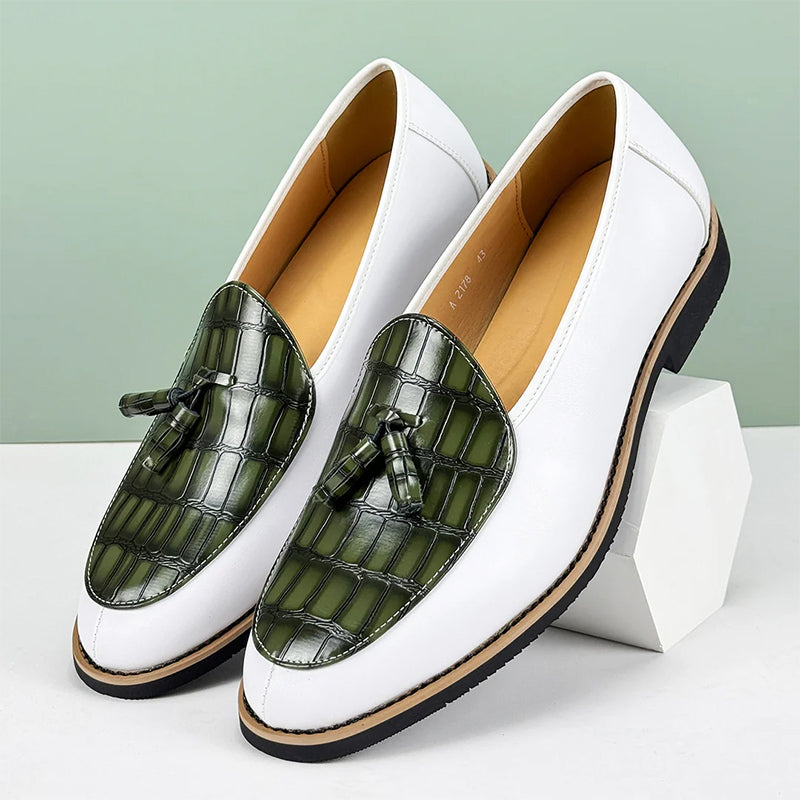 Henri L'Éclatant Croc-Embossed Tassel Loafers
