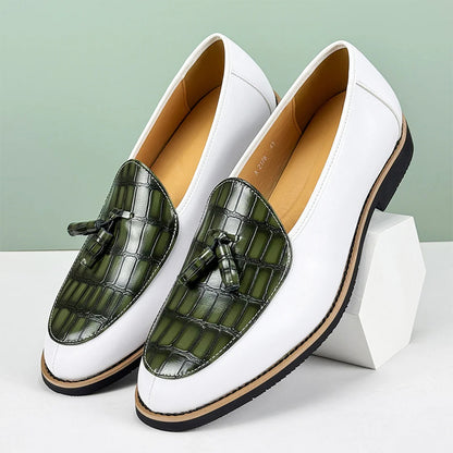 Henri L'Éclatant Croc-Embossed Tassel Loafers