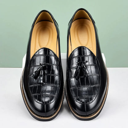 Henri L'Éclatant Croc-Embossed Tassel Loafers
