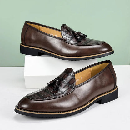 Henri L'Éclatant Croc-Embossed Tassel Loafers