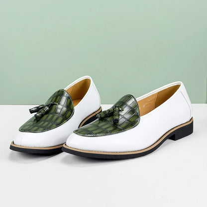 Henri L'Éclatant Croc-Embossed Tassel Loafers
