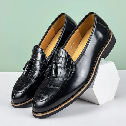 Henri L'Éclatant Croc-Embossed Tassel Loafers