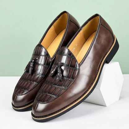 Henri L'Éclatant Croc-Embossed Tassel Loafers