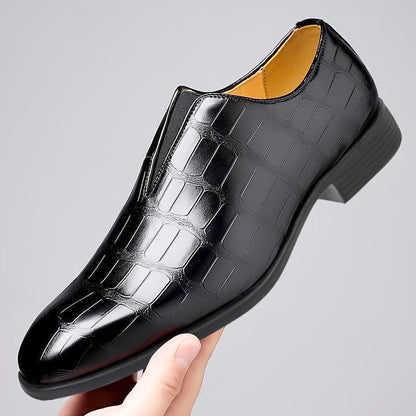 Henri L'Éclatant Glossy Croc-Texture Loafers