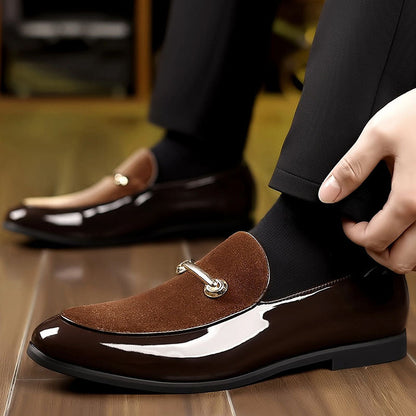 Henri L'Éclatant Velvet Loafers with Patent Finish